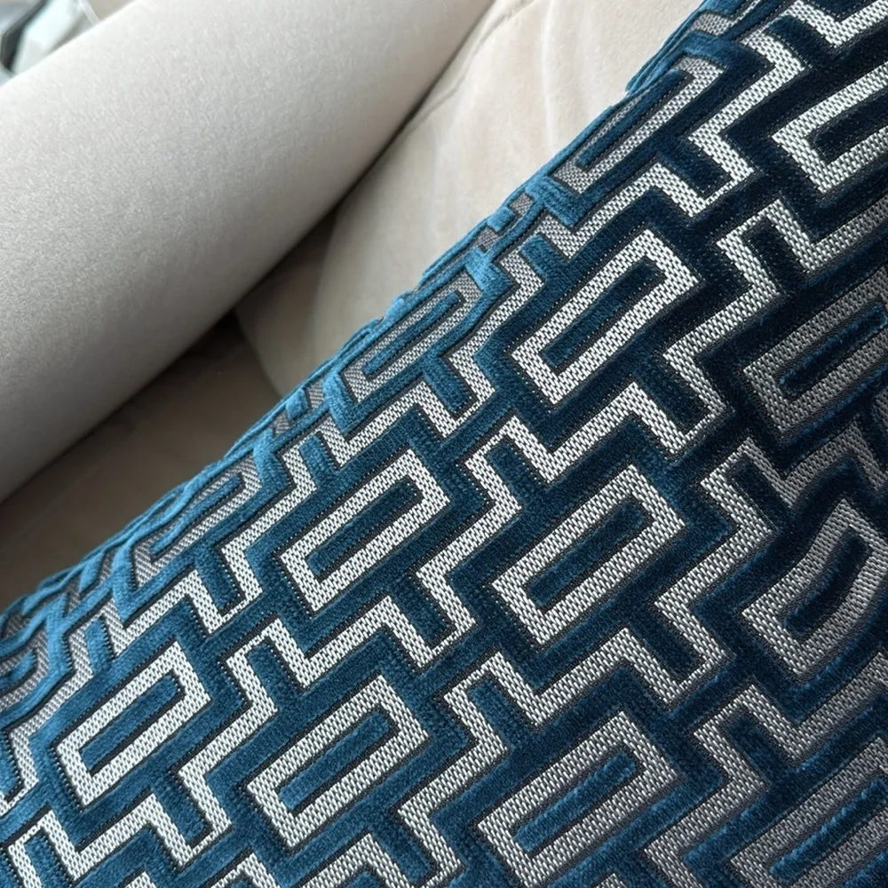 D.V. Kap Bergman Blue/Teal and Silver Accent Pillows
